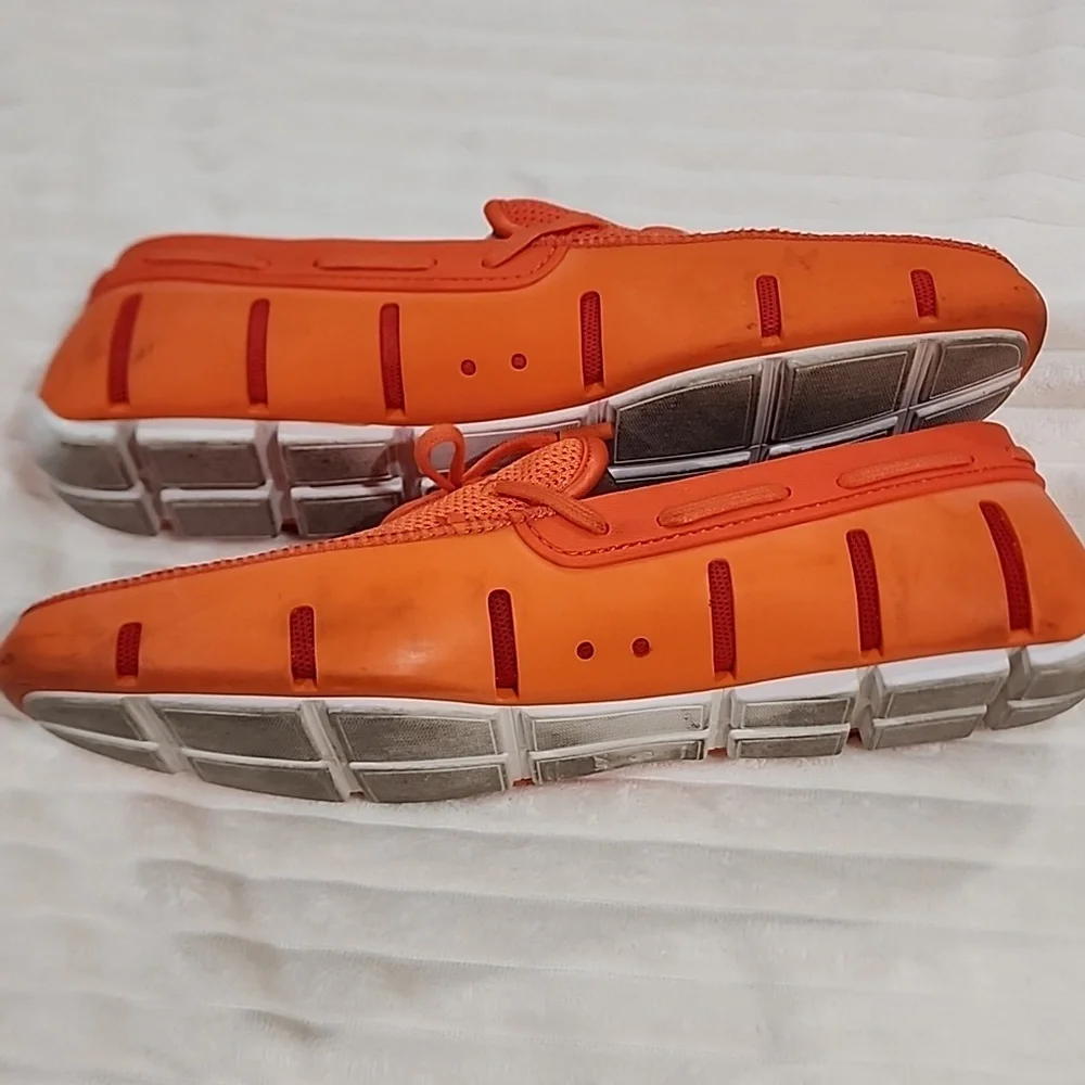 SWIMS Lace Loafers in Orange/White, Men's Size 11